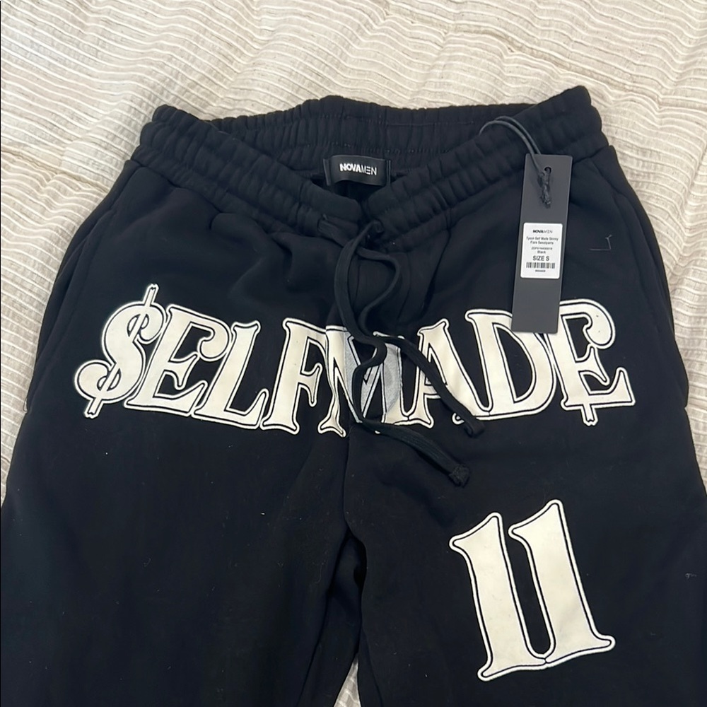 Black Self Made Sweatpants Nova men size small black